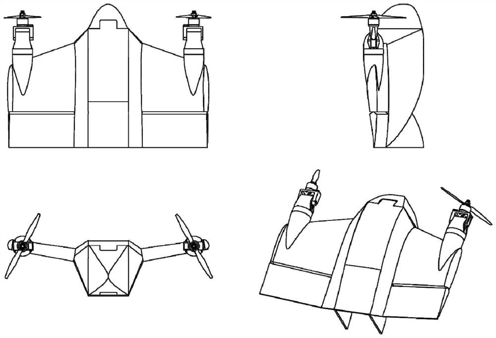 Miniature fixed-wing unmanned aerial vehicle with belly adsorbed to wall surface