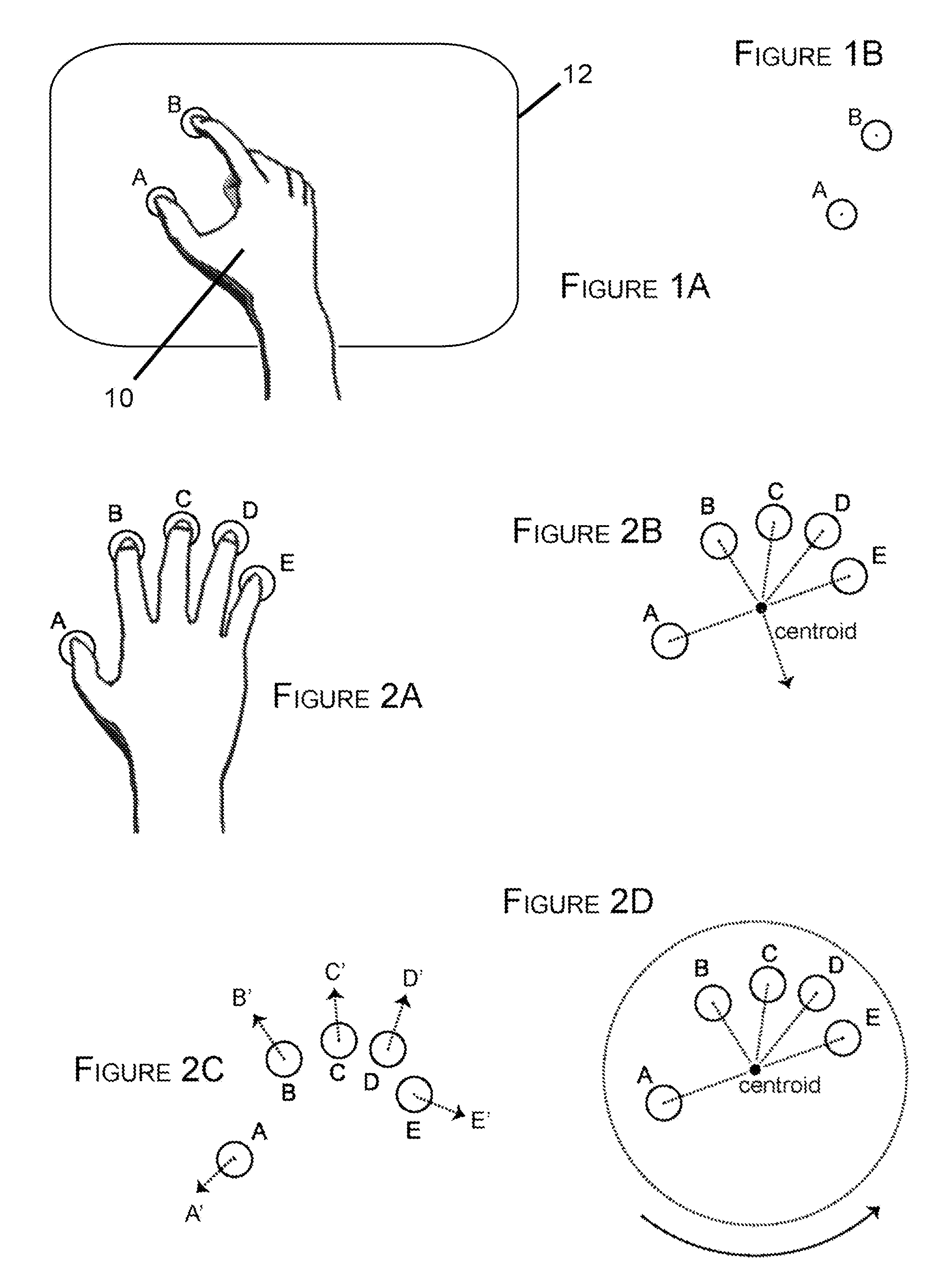 Methods of interfacing with multi-point input devices and multi-point input systems employing interfacing techniques