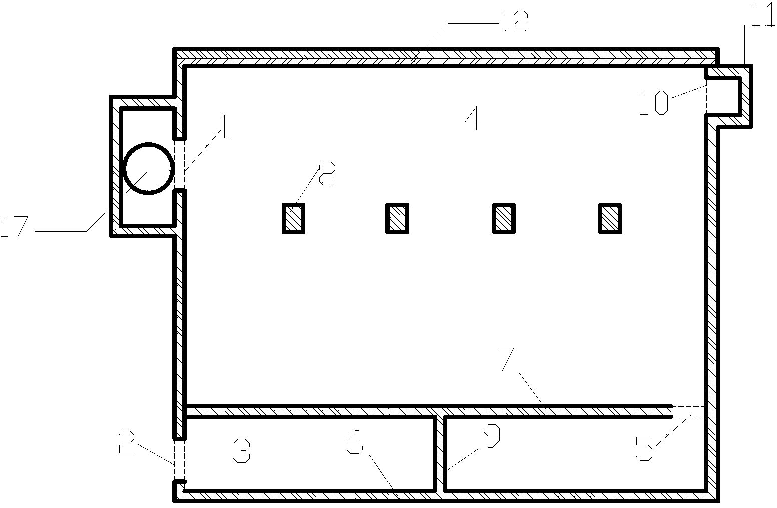 Energy-saving type hot wall heated brick bed and construction method thereof