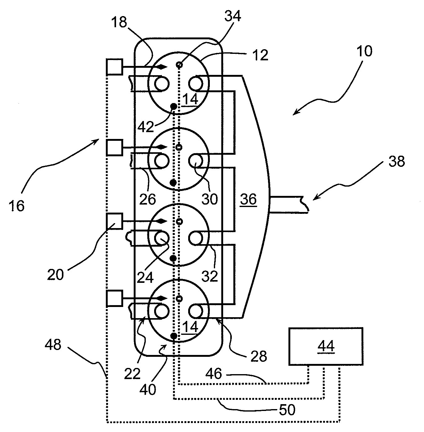 Method of controlling the combustion phase of an internal-combustion engine, notably a gasoline type direct-injection supercharged engine