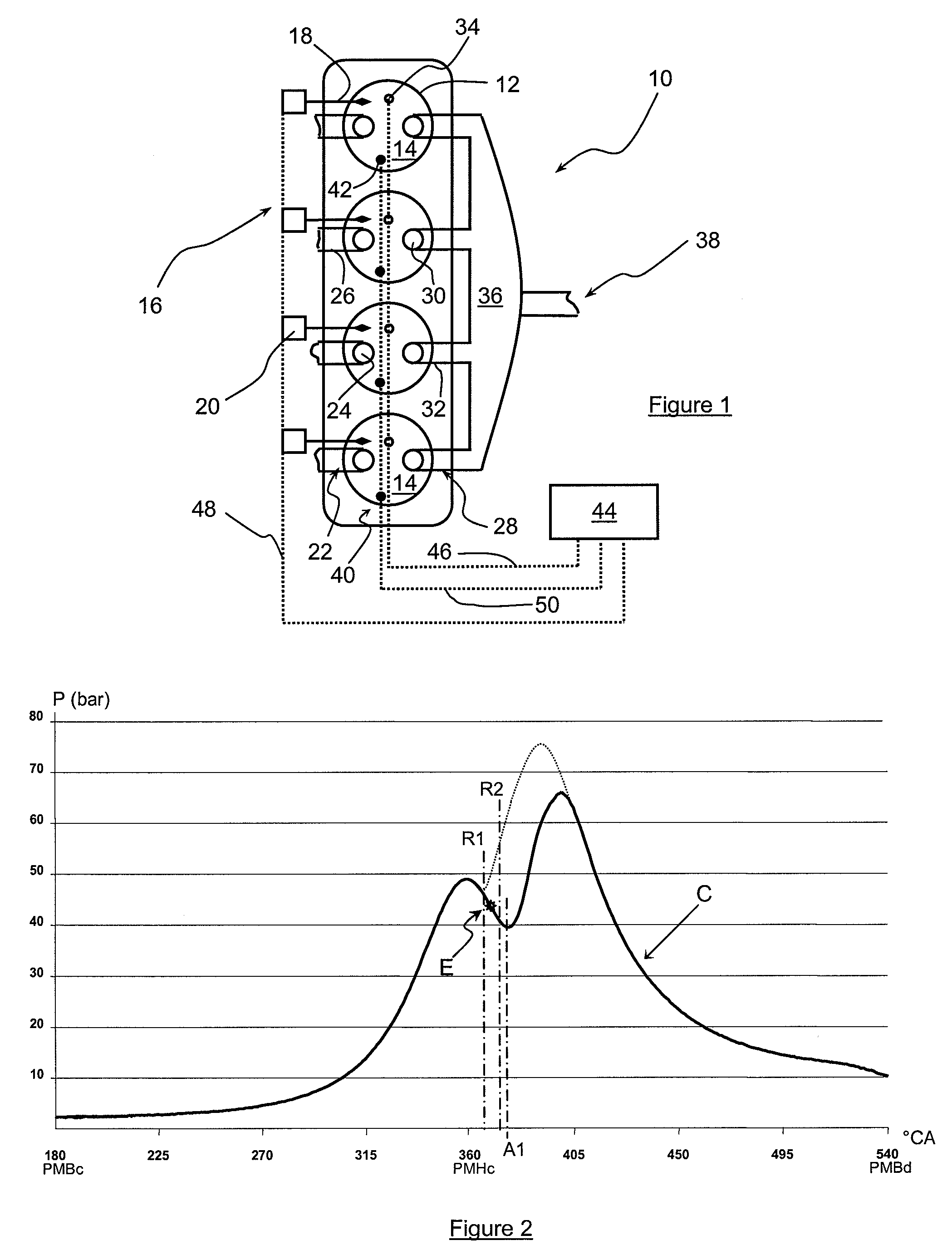 Method of controlling the combustion phase of an internal-combustion engine, notably a gasoline type direct-injection supercharged engine