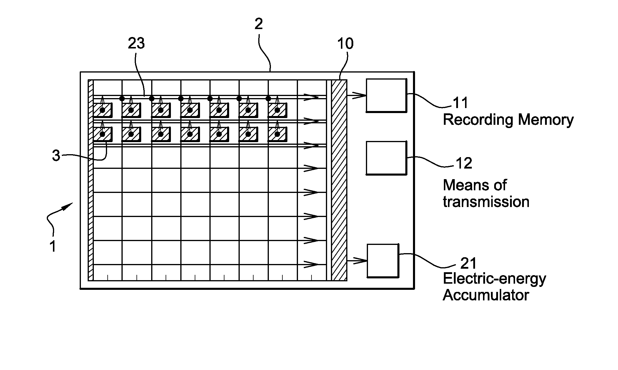 Device for non-destructive testing of a structure by vibratory analysis