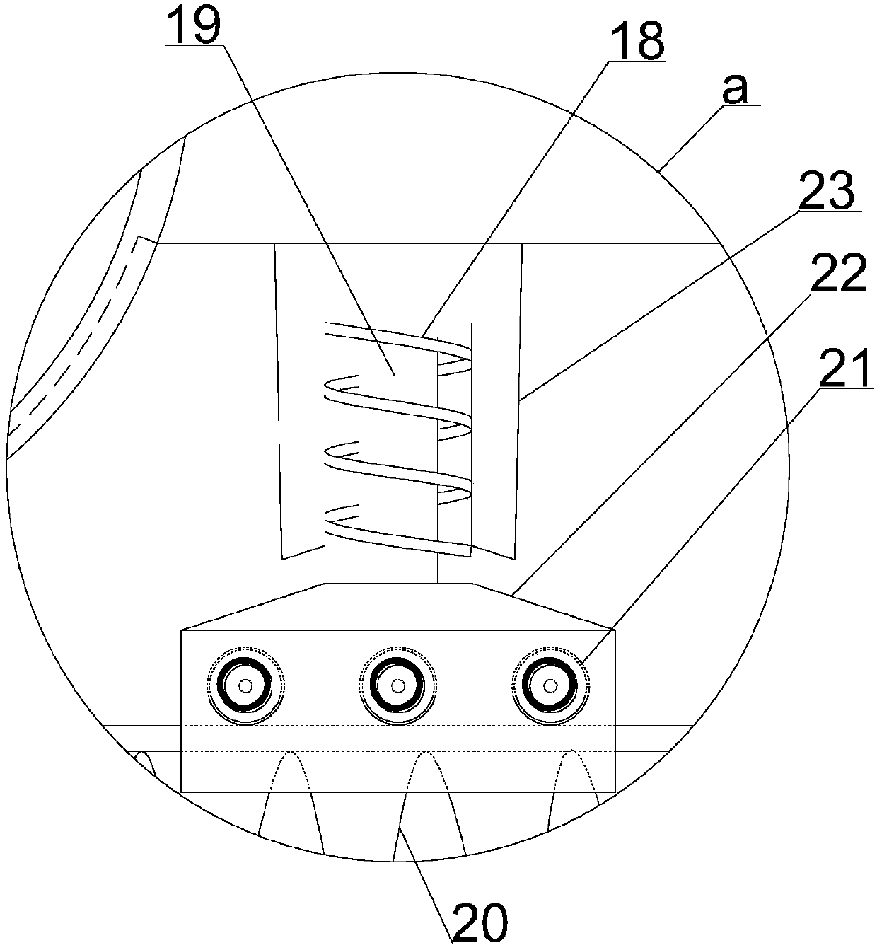 Raw material extruding device for food processing