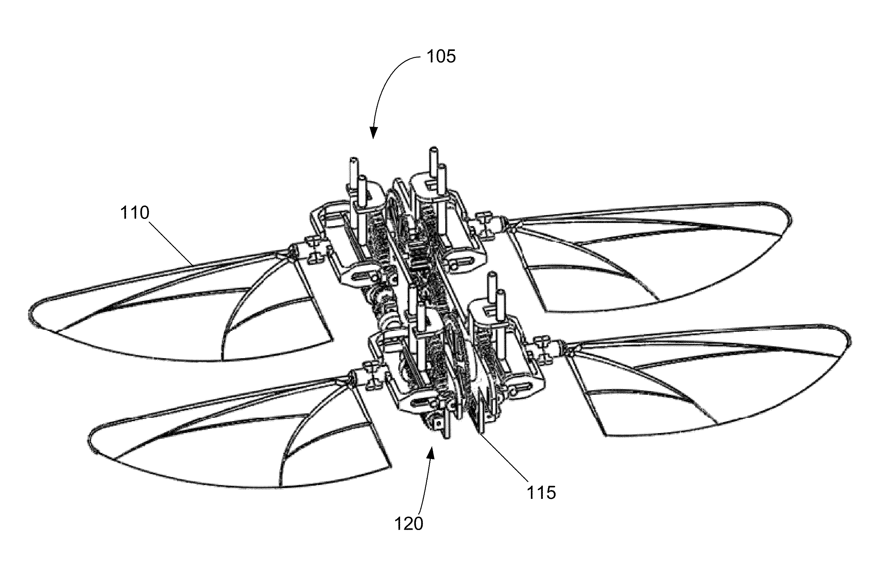 Hovering and gliding multi-wing flapping micro aerial vehicle