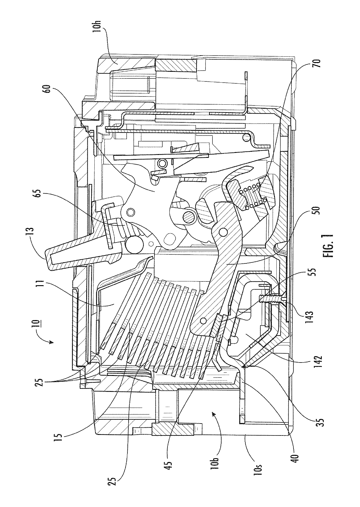 Switch disconnector systems suitable for molded case circuit breakers and related methods