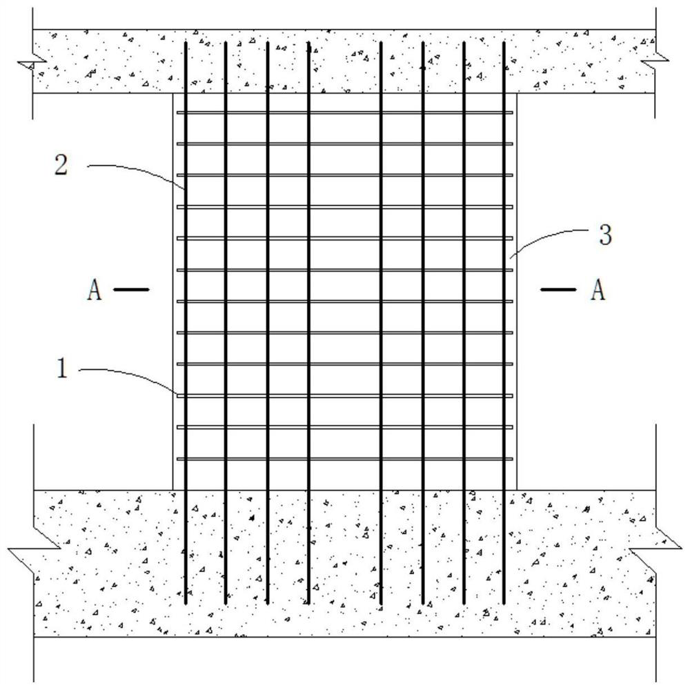 Concrete shear wall with high shear performance and fiber reinforced composite grid reinforcement