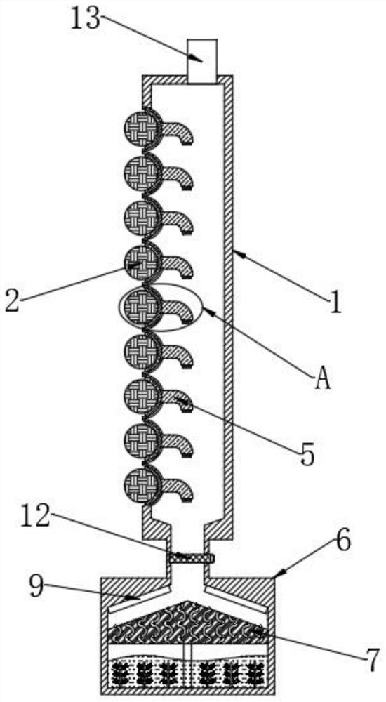 Self-cleaning type deoiling device for filtering oil-containing waste gas