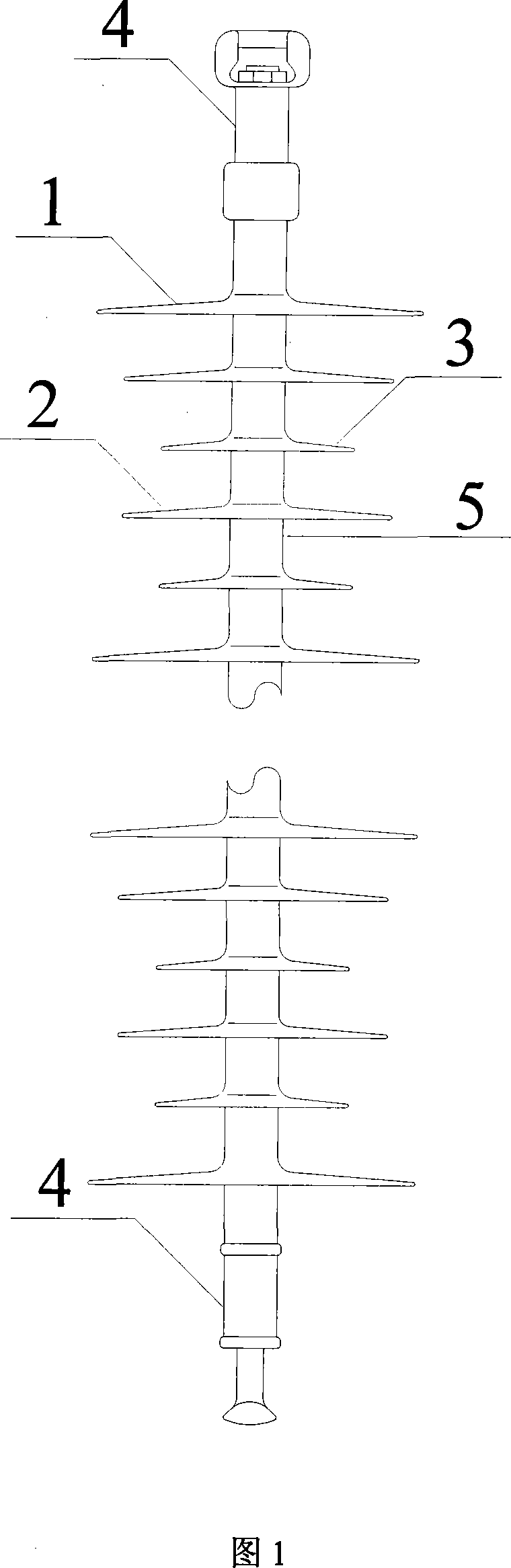 Umbrella-shaped structure for combined insulator of high altitude ice-covering area