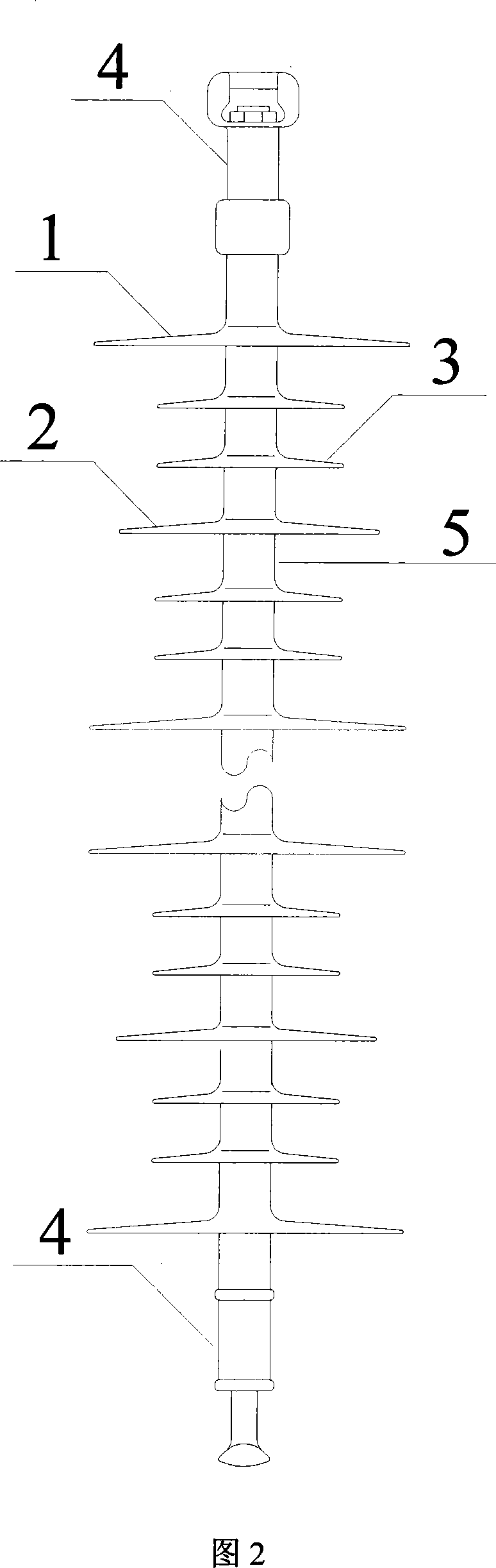 Umbrella-shaped structure for combined insulator of high altitude ice-covering area