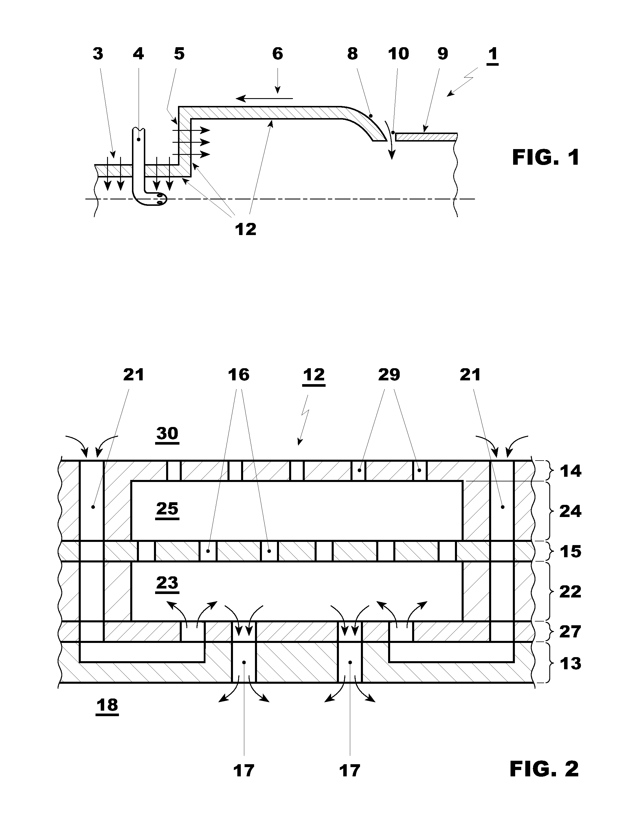 Combustion device for a gas turbine