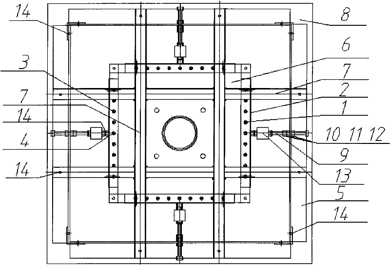 Small-range tunnel horizontal plane model tester system for realizing multistage and master control loading