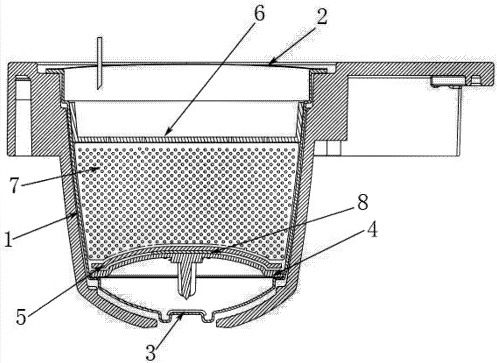 Beverage container pierced by internal deformation and beverage preparation method thereof