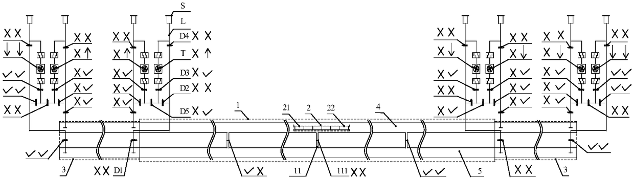 Ventilation and smoke discharge method for train fire in subway section