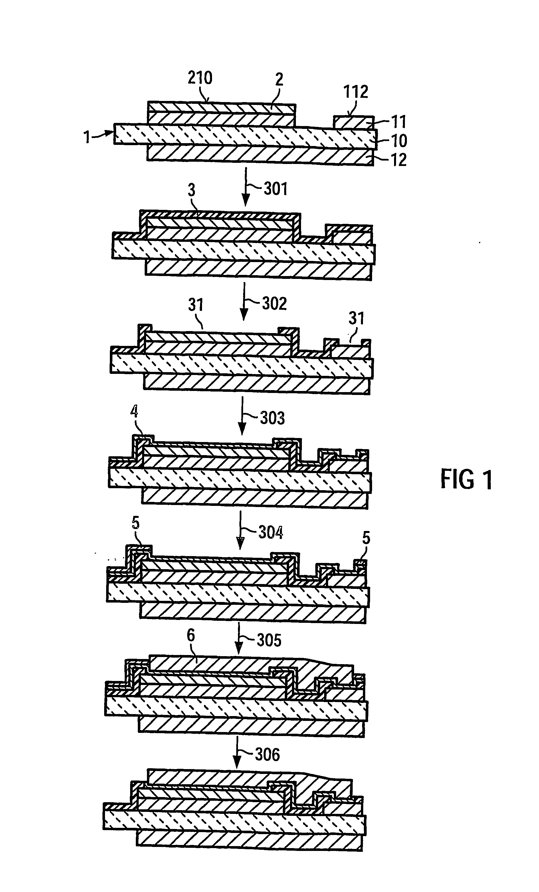 Connection technology for power semiconductors comprising a layer of electrically insulating material that follows the surface contours