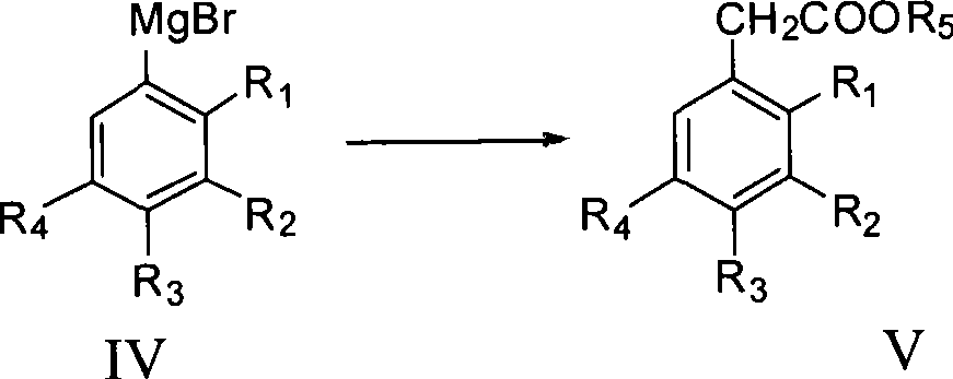 Process for producing trifluoro benzene acetic acid