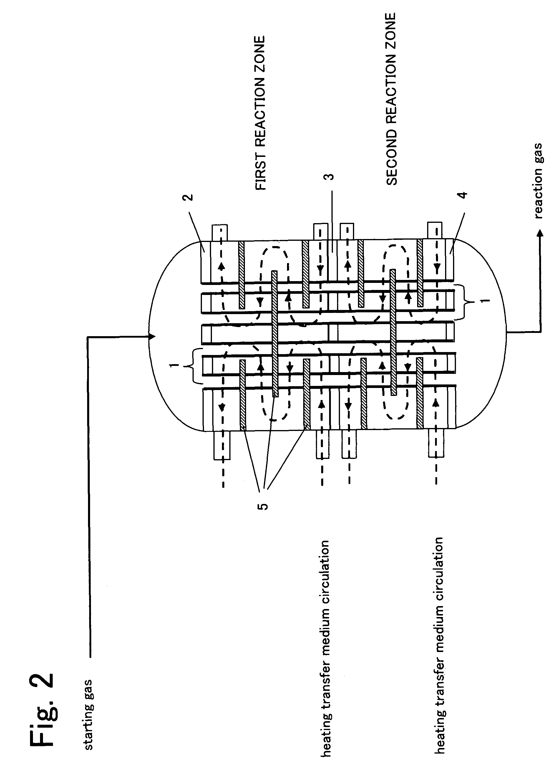 Reactor for gas phase catalytic oxidation and a process for producing acrylic acid using it