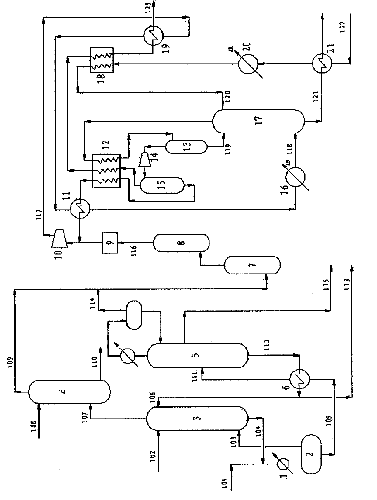 Combined technology of catalytic cracking absorbing stabilizing system and C3 intercooling oil absorption