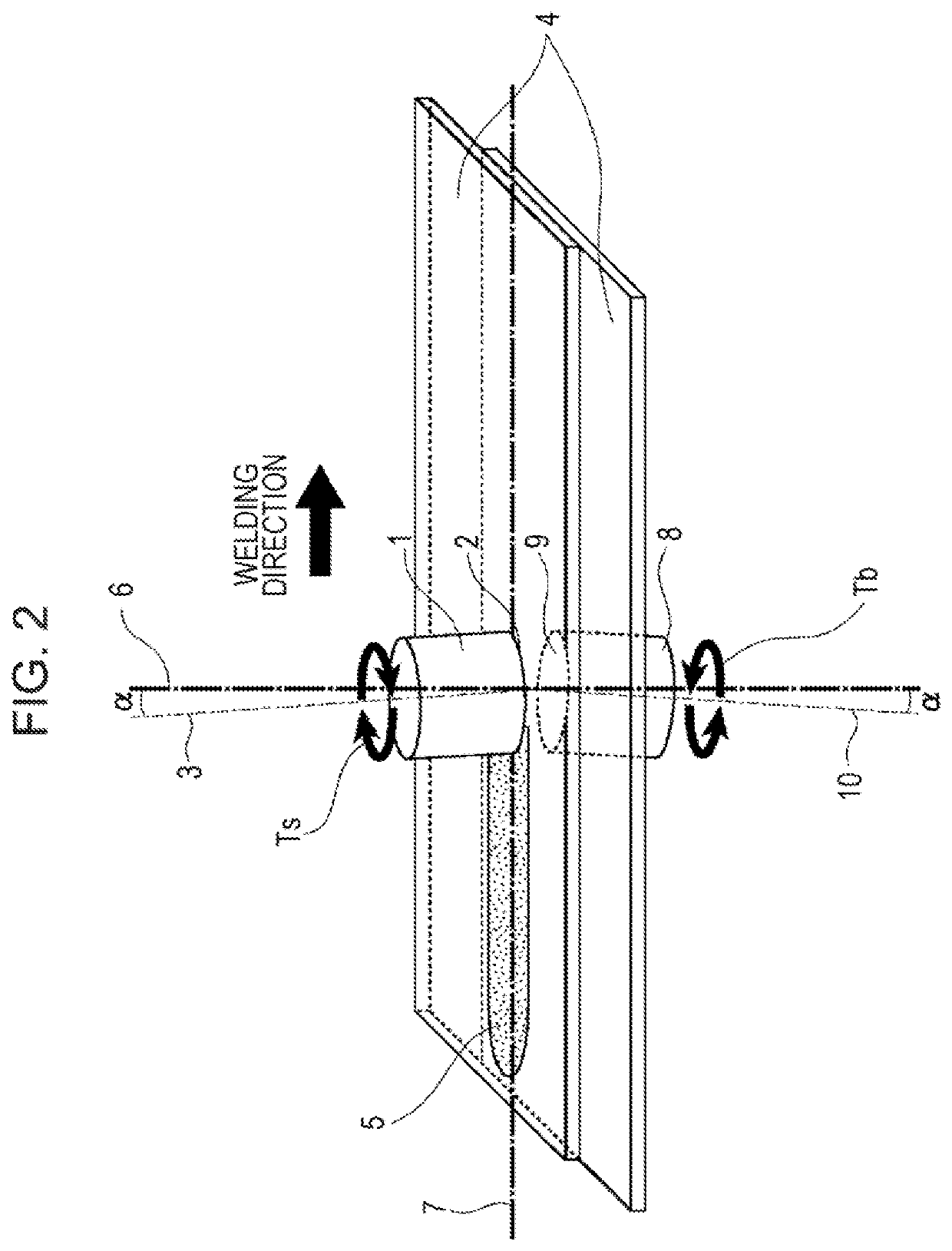 Rotating tool for double-sided friction stir welding, double-sided friction stir welding apparatus, and double-sided friction stir welding method