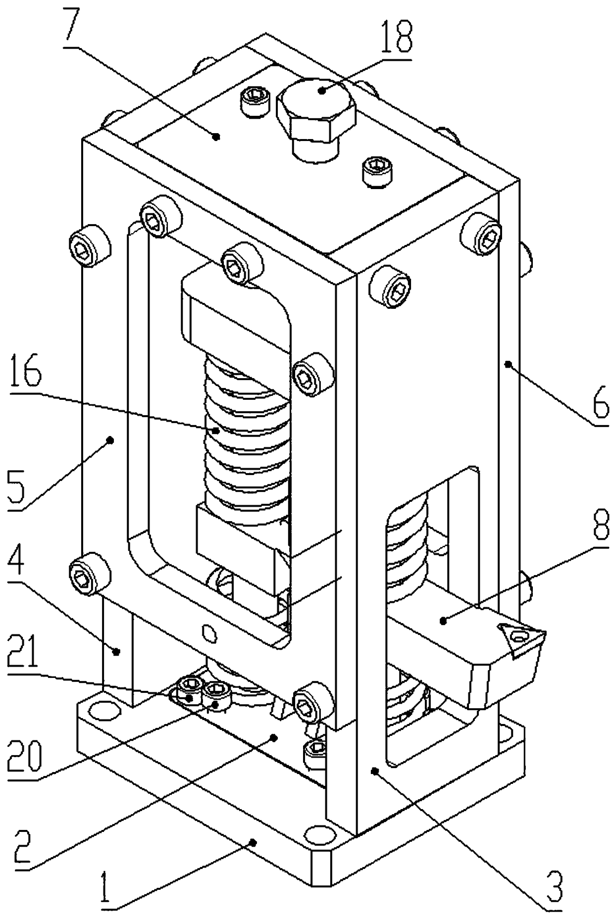 A rapid tool drop device for a lathe