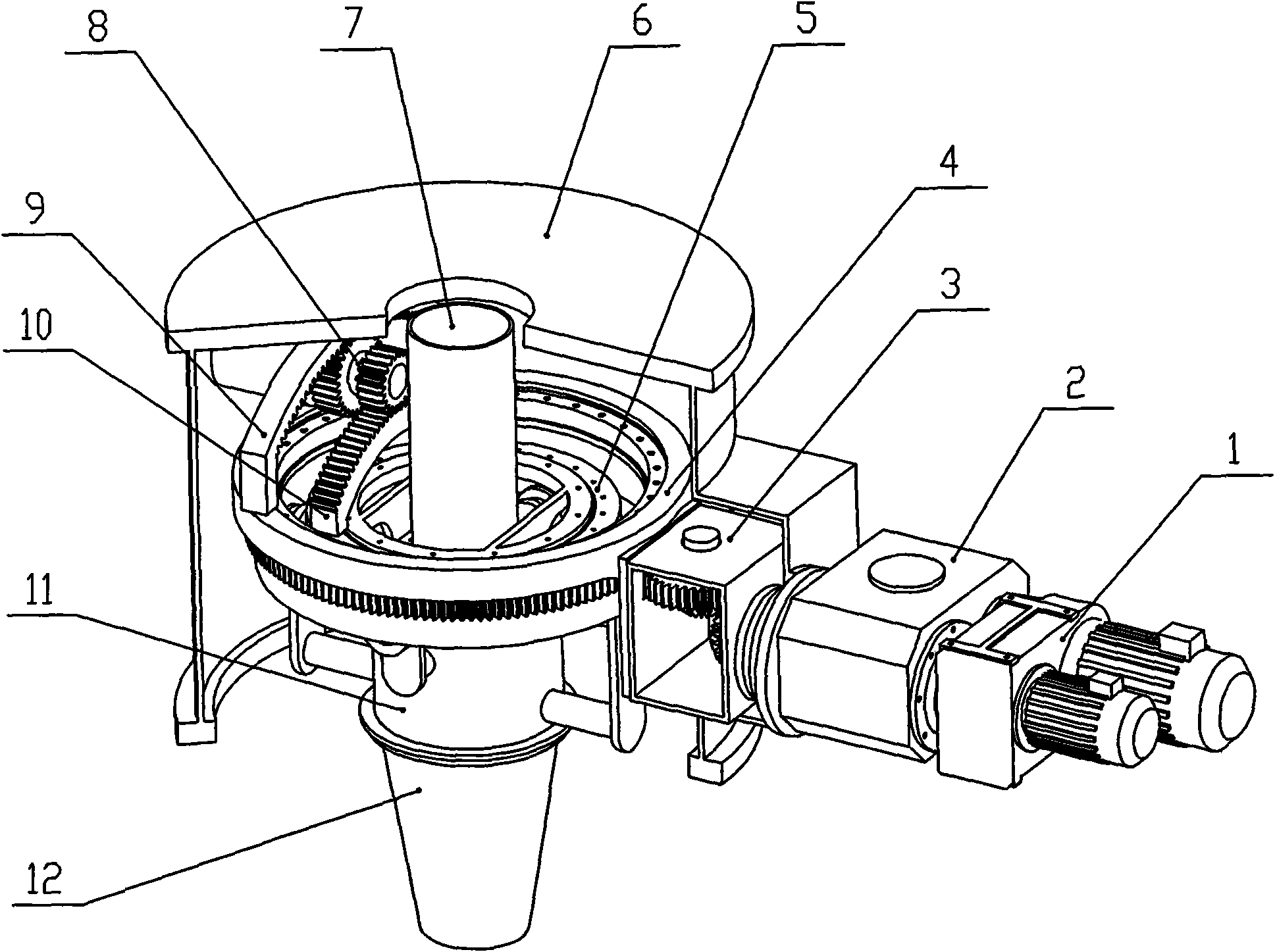 Bulk material distributing device