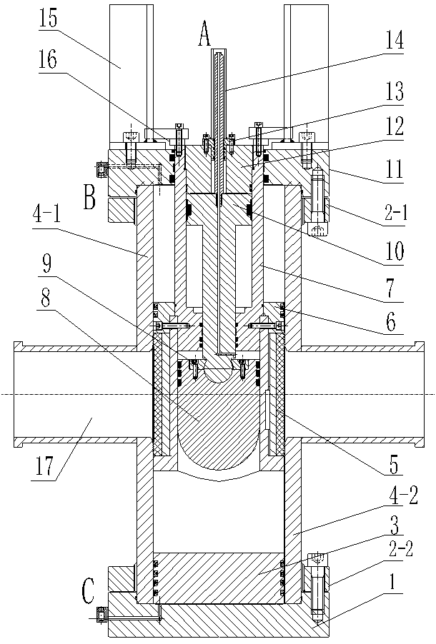 Pipe guaranteeing device for down-hole paste filling and control method