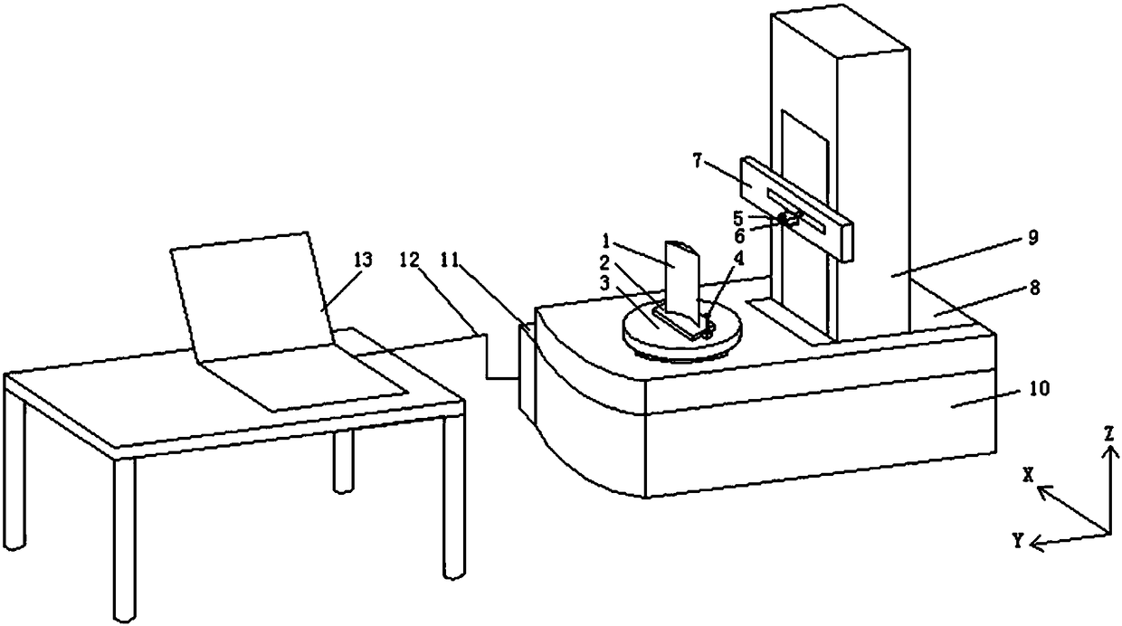 All-data measuring and splicing method and device for blade molded surface