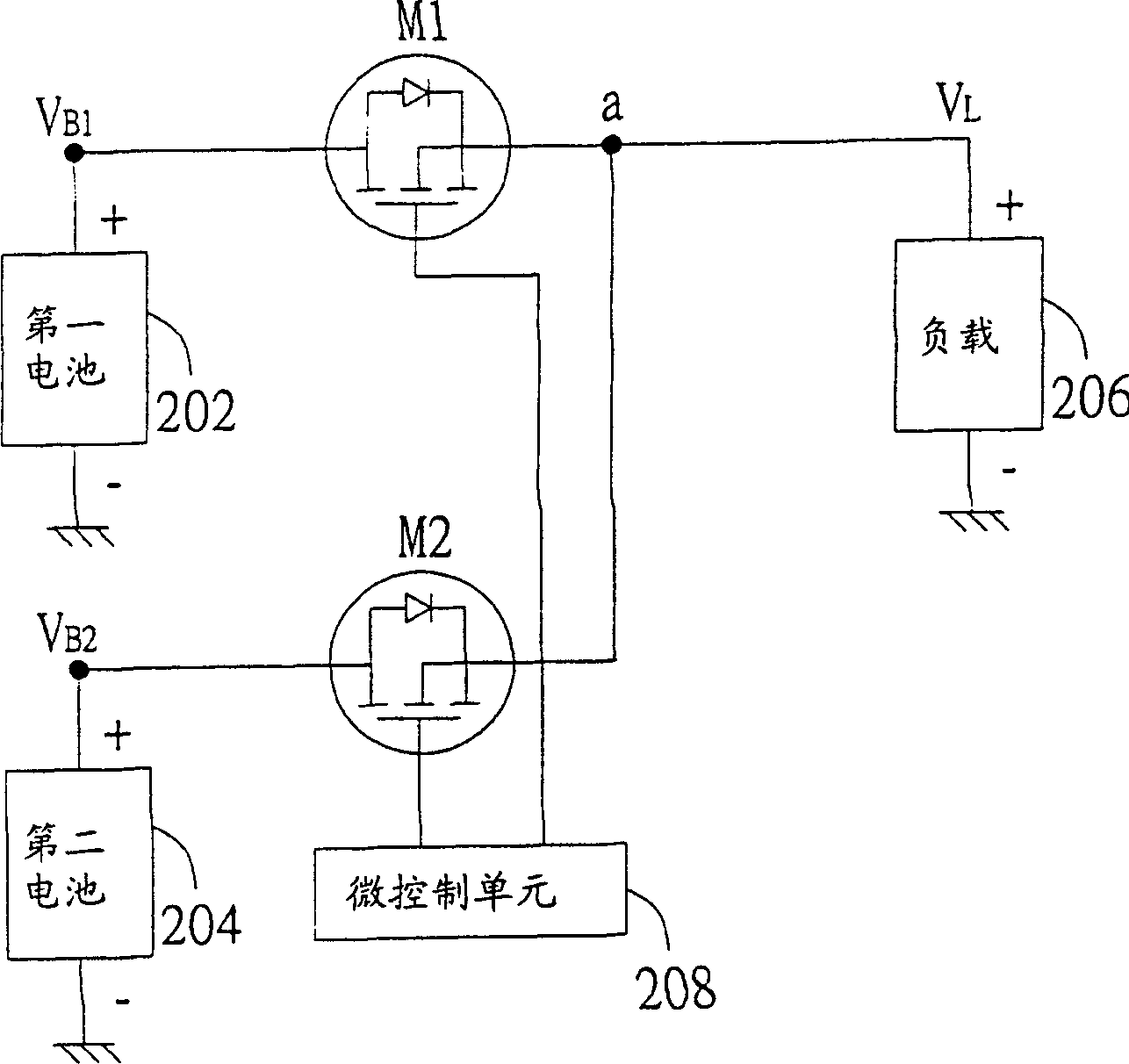 Power supply control device for electronic installation equipped with multiple batteries