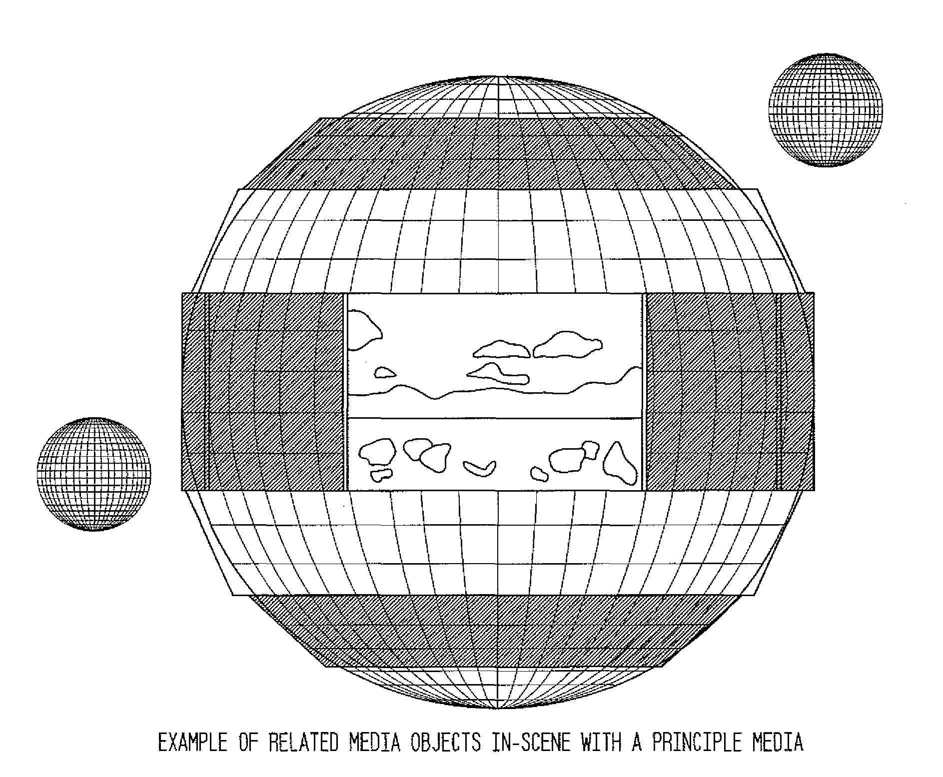 System and method for interactive projection and playback of relevant media segments onto the facets of three-dimensional shapes