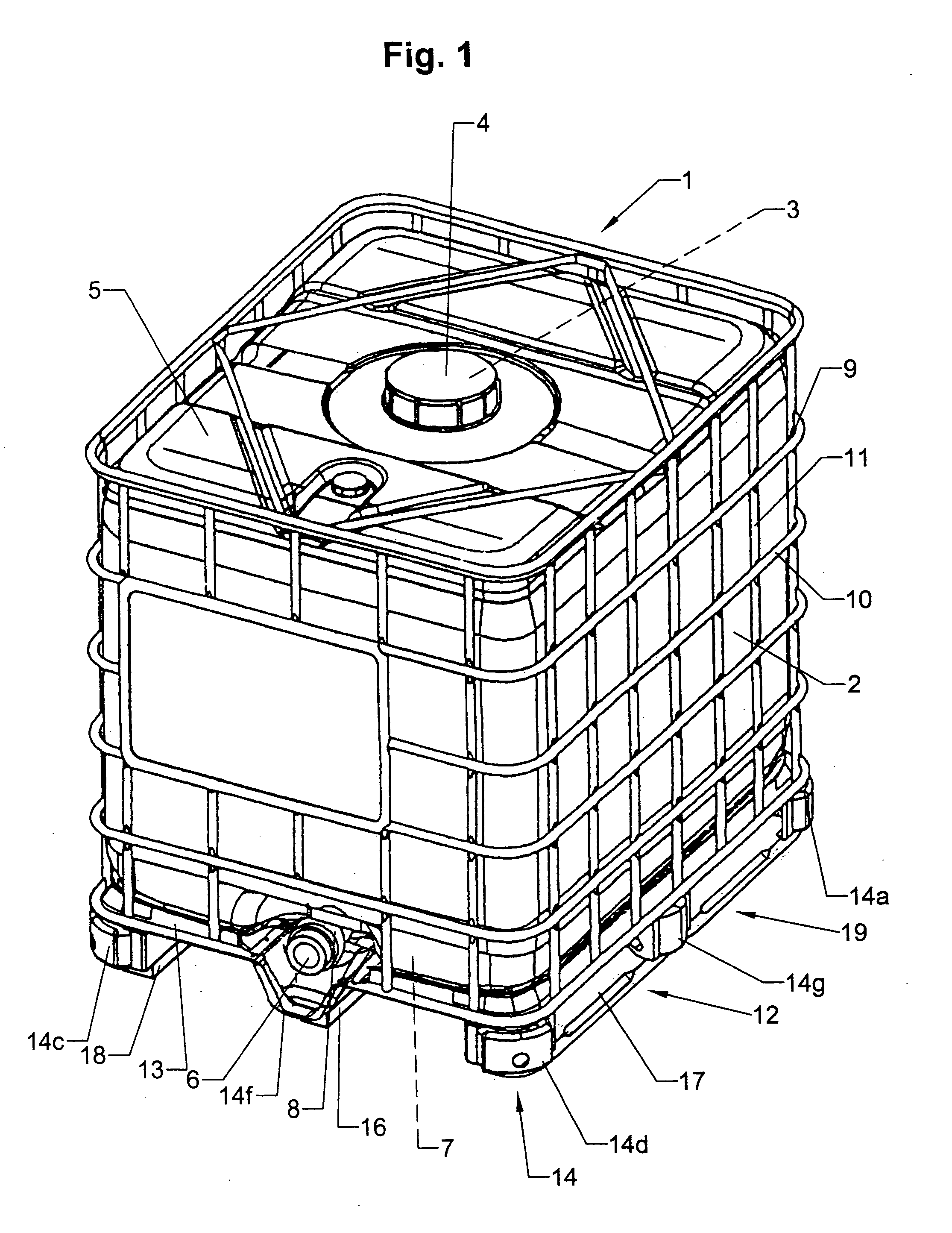 Pallet-like support base for transport and storage containers for liquids