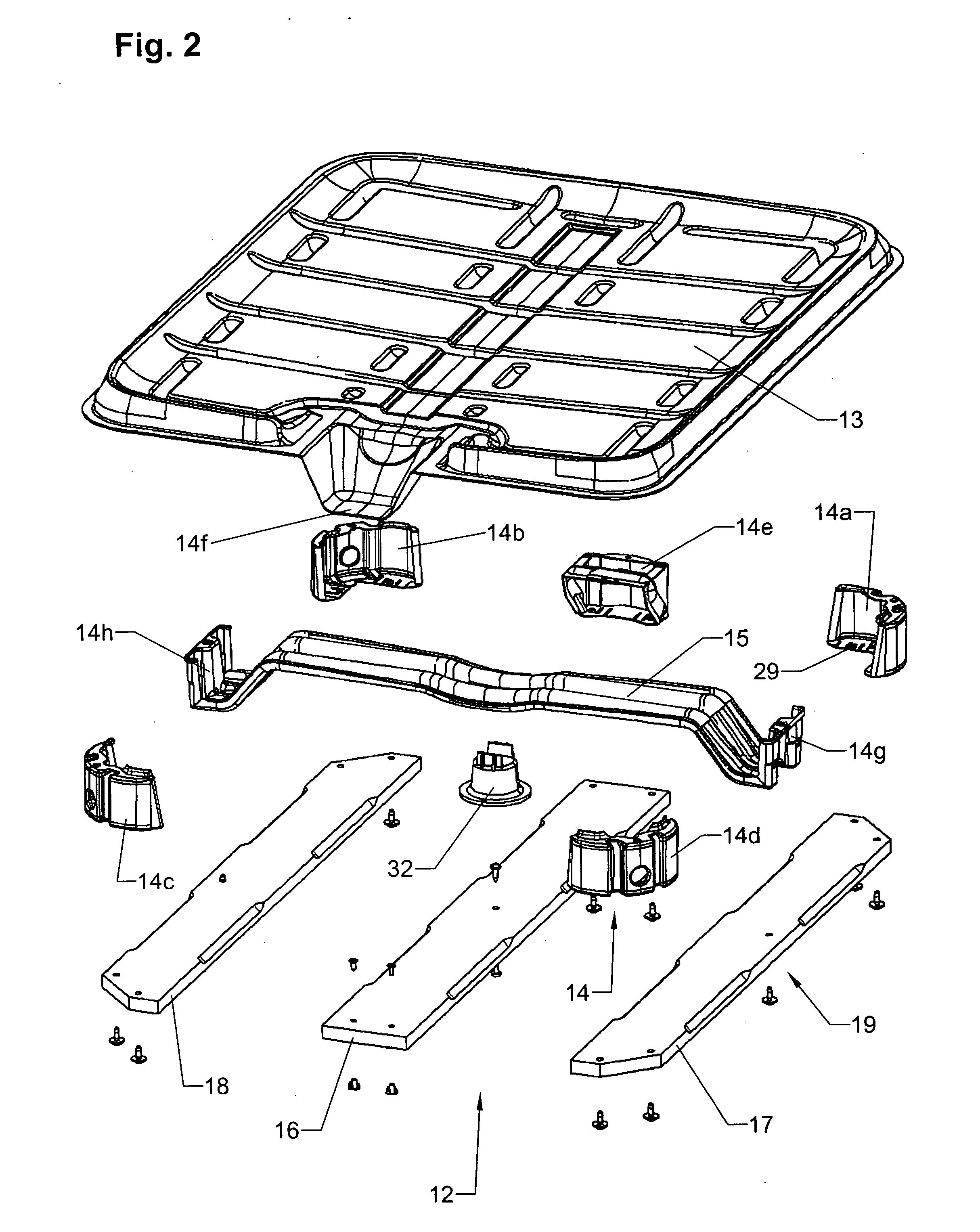 Pallet-like support base for transport and storage containers for liquids