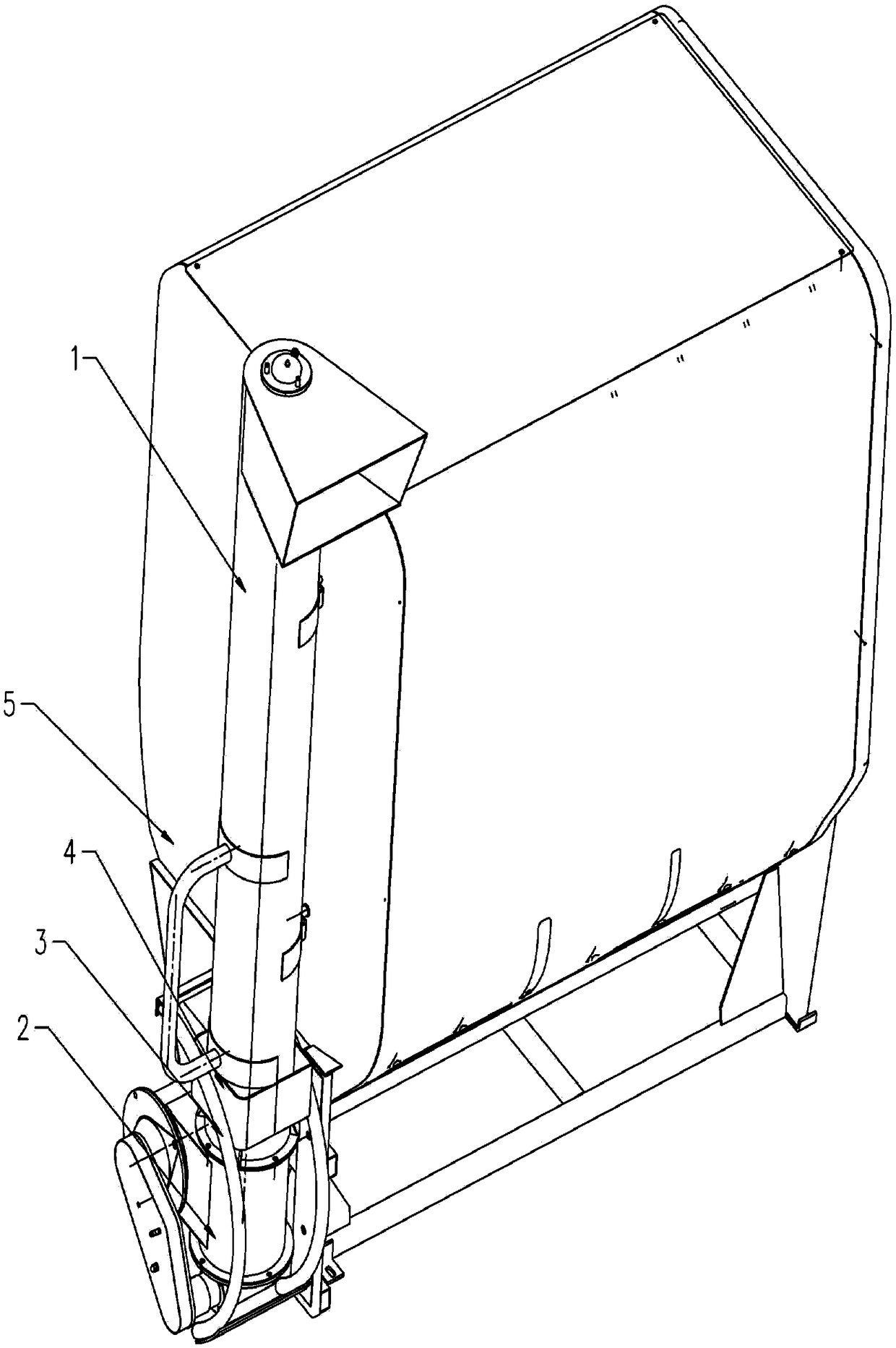 Harvester granary grain unloading mechanism