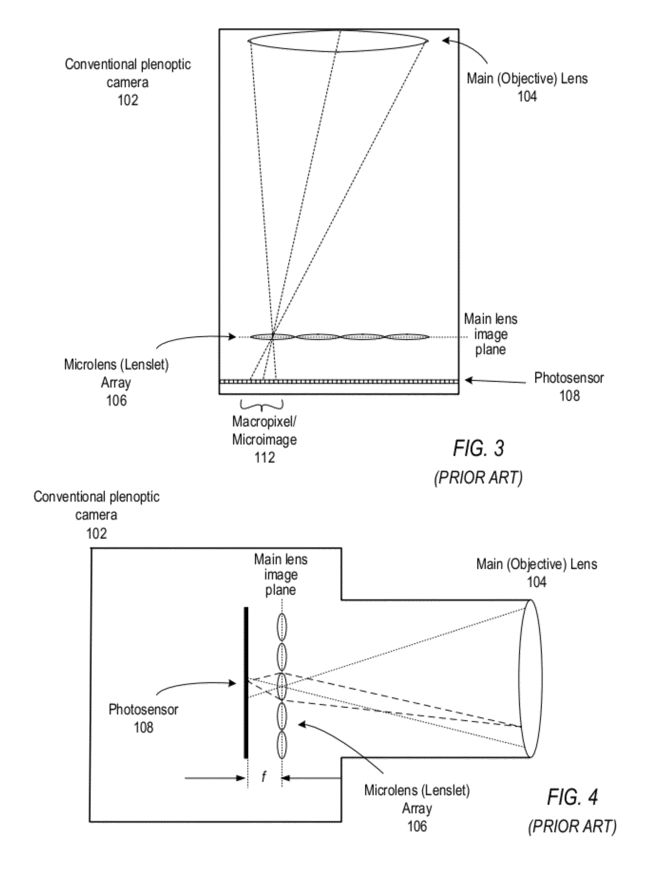 Focused plenoptic camera employing different apertures or filtering at different microlenses