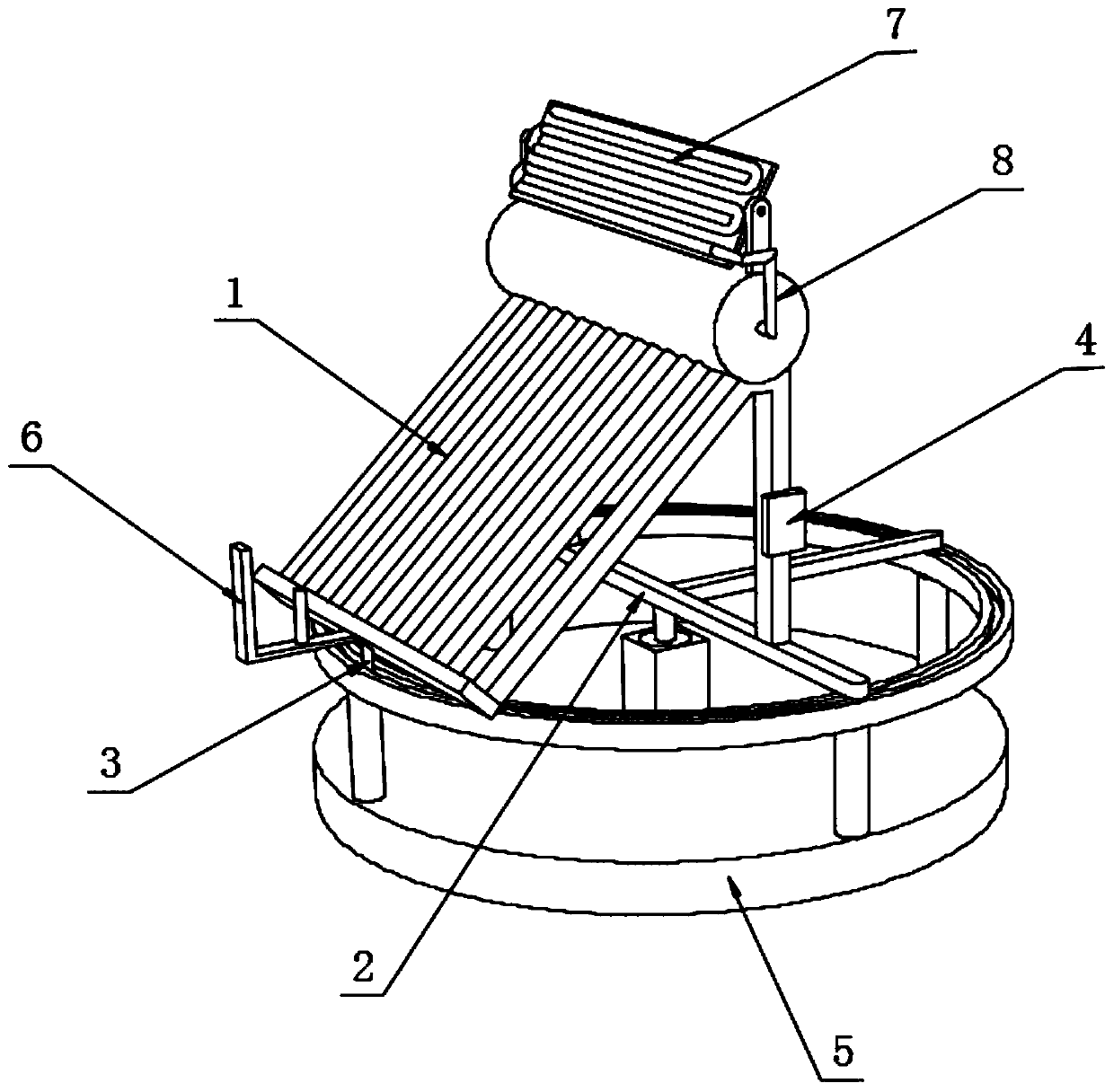 Solar water heater with rotating effect