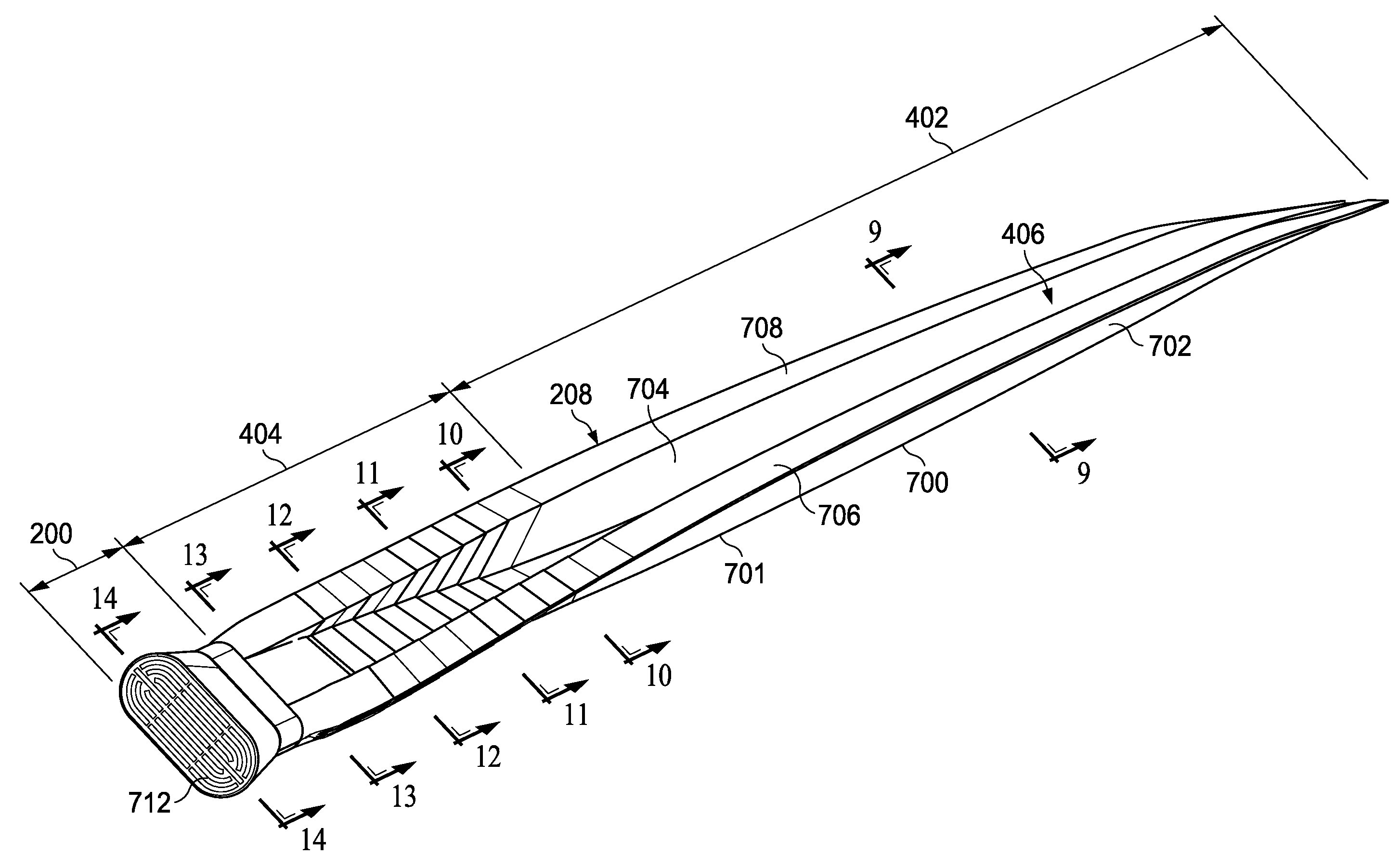 Composite propeller spar