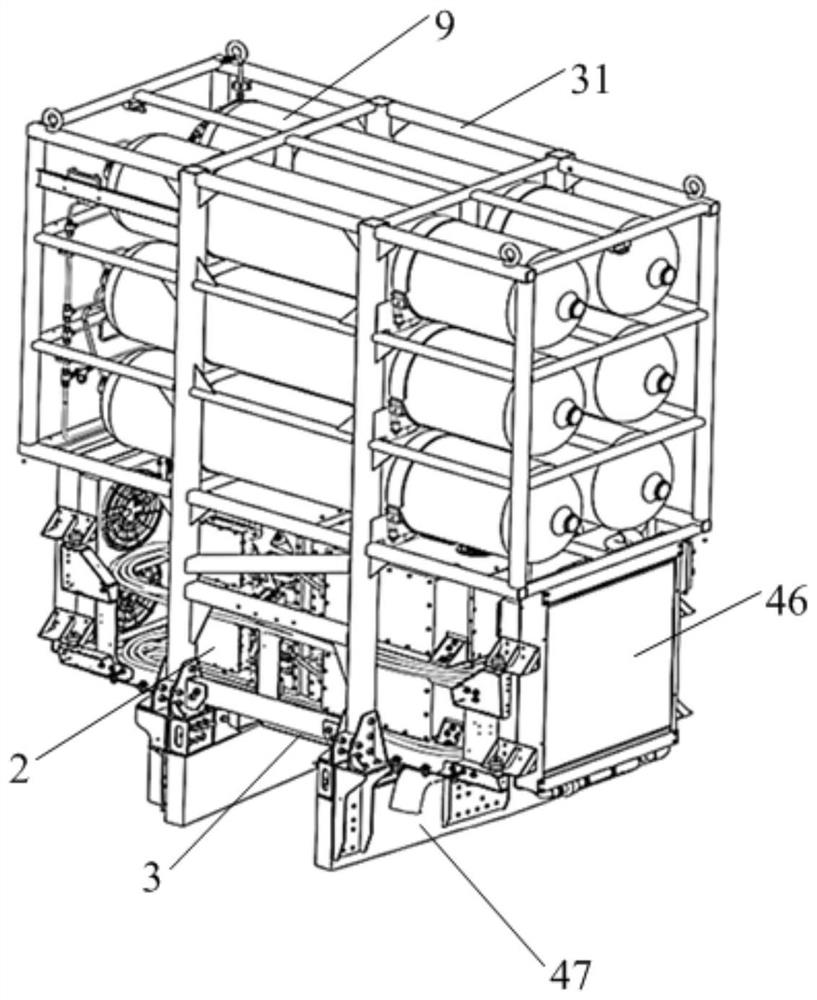 High-power fuel cell and vehicle-mounted hydrogen integration system and method