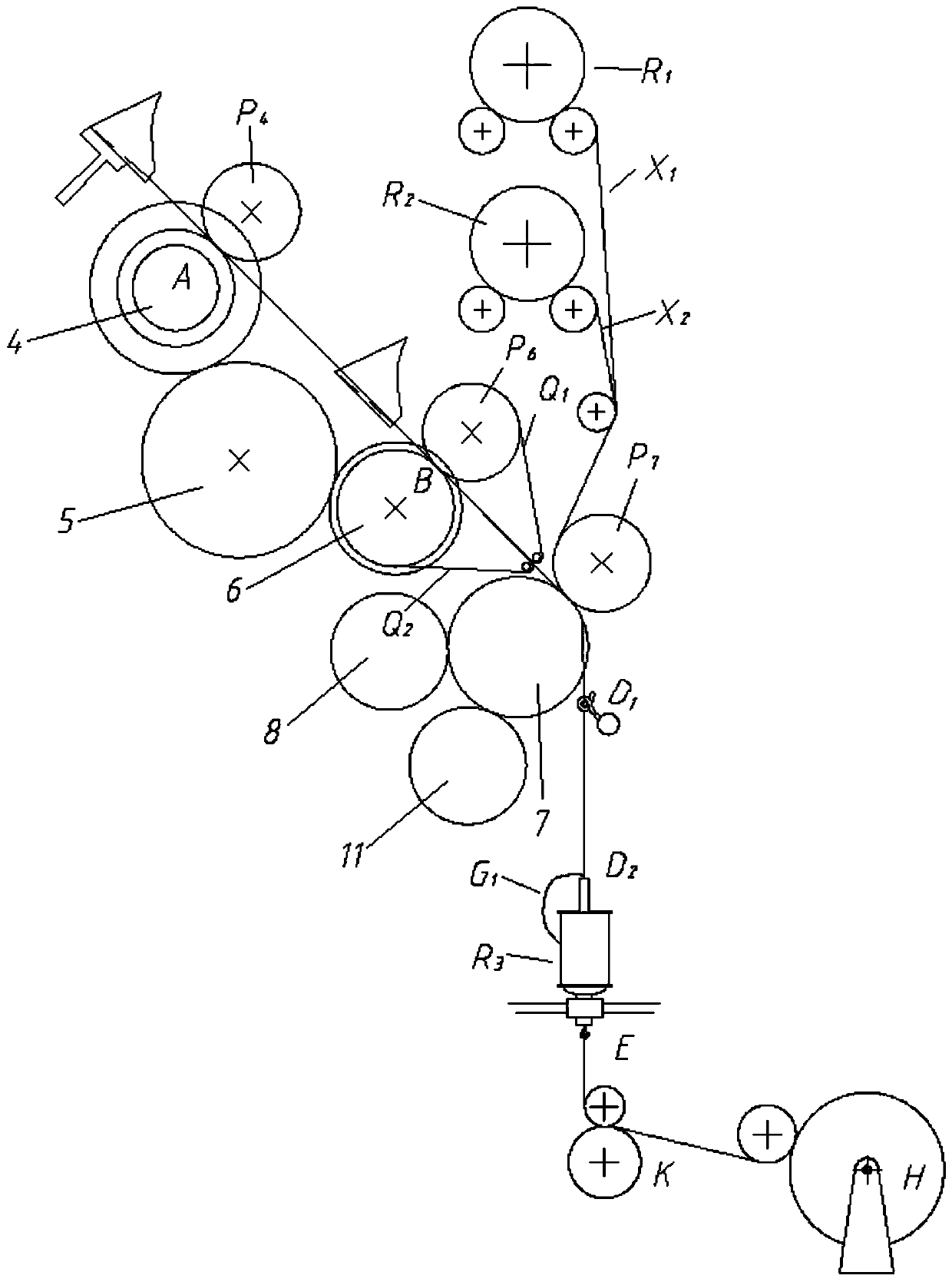 Dual-channel hollow spindle fancy yarn forming device and method