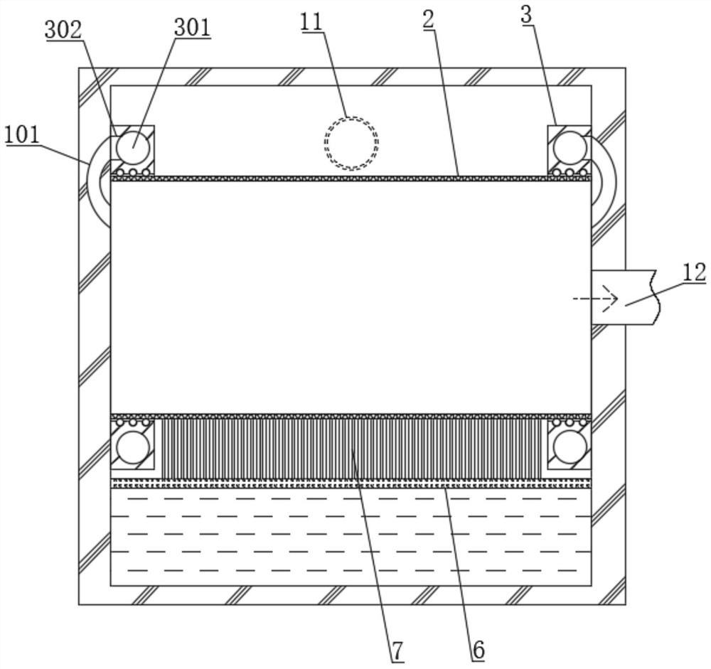 A self-cleaning high-efficiency filter device for non-balanced air pressure guidance and rotation of exhaust gas