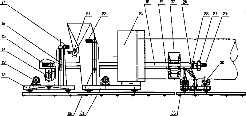 Automatic shot blasting steel shot recovering device in steel pipe