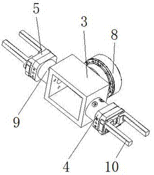 Symmetrical-gripping-jaw fixture capable of rotating 180 degrees