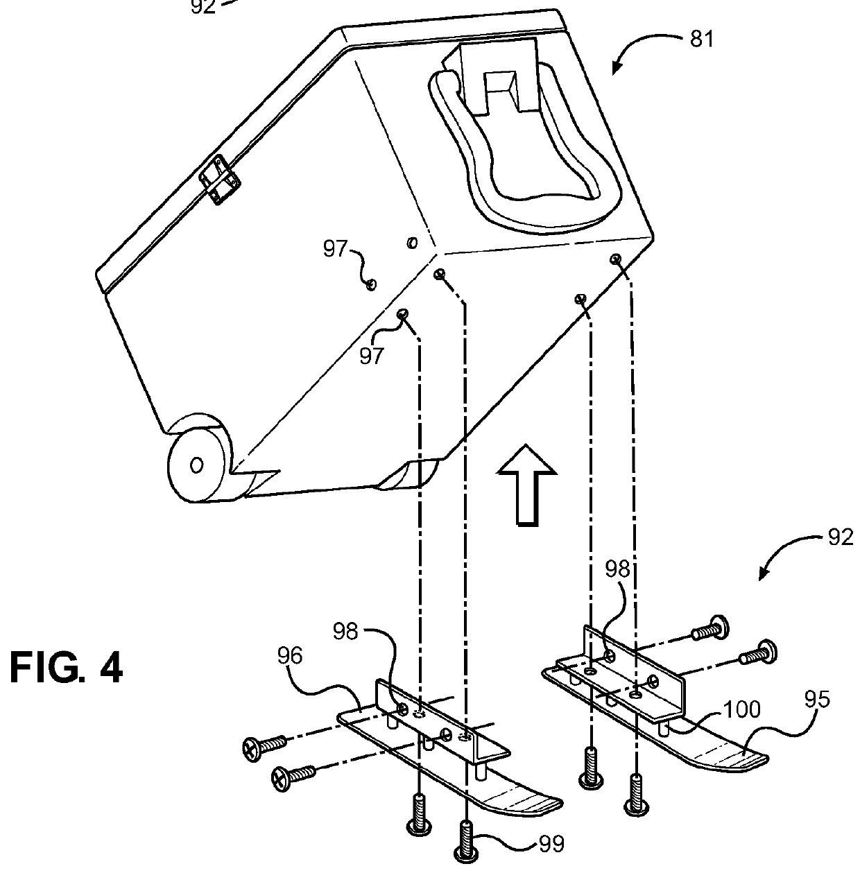 Mobile cooler with sled or ski attachment