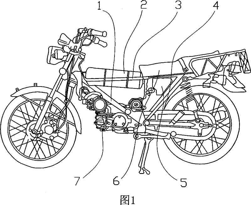 Riding type two-wheel motorcar with mixed powers