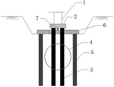 Structure of prefabricated pile-plate brackets for underpinning existing pile foundations through shield tunneling and construction method