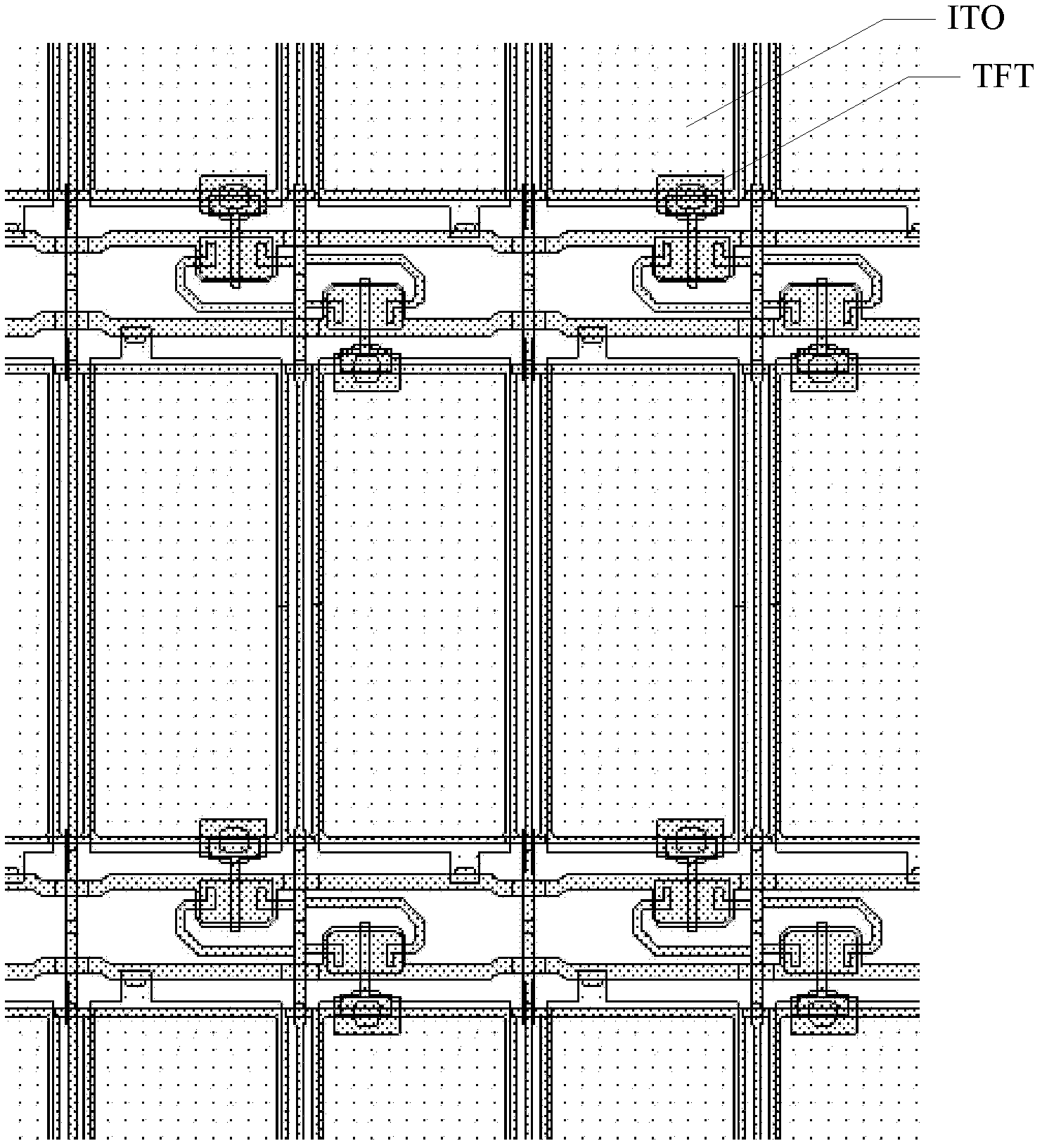 Bigrid pixel structure array panel structure and liquid crystal display panel