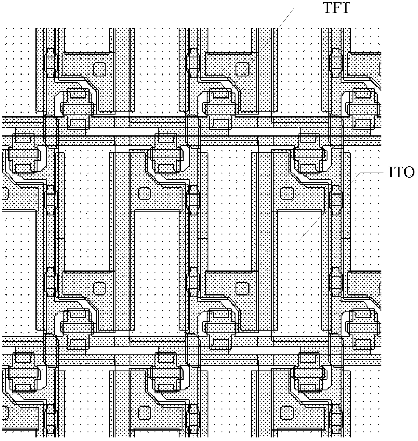 Bigrid pixel structure array panel structure and liquid crystal display panel