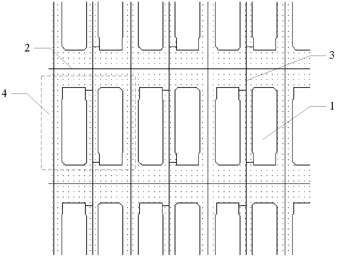 Bigrid pixel structure array panel structure and liquid crystal display panel