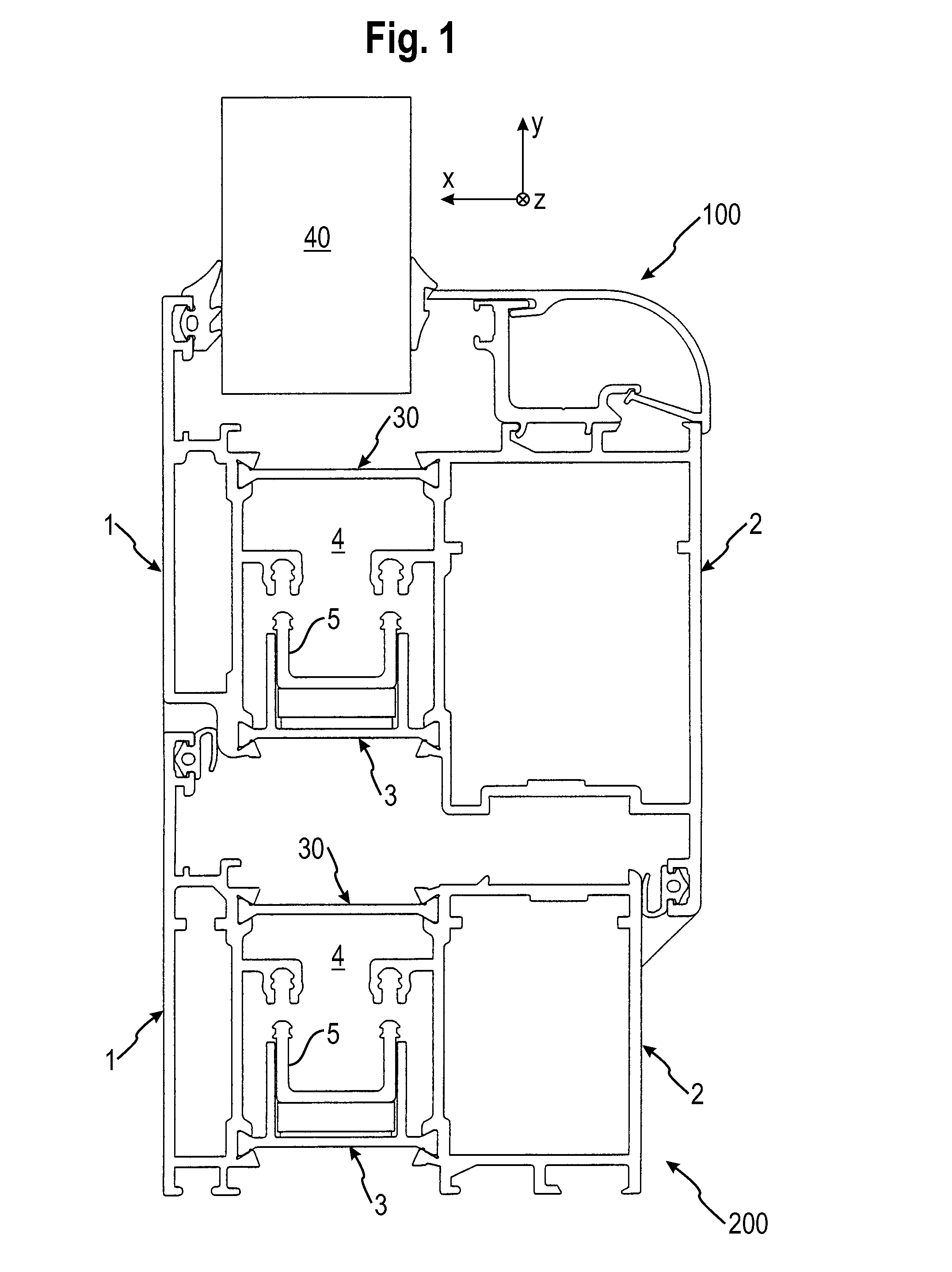 Composite profile for window, door or facade element