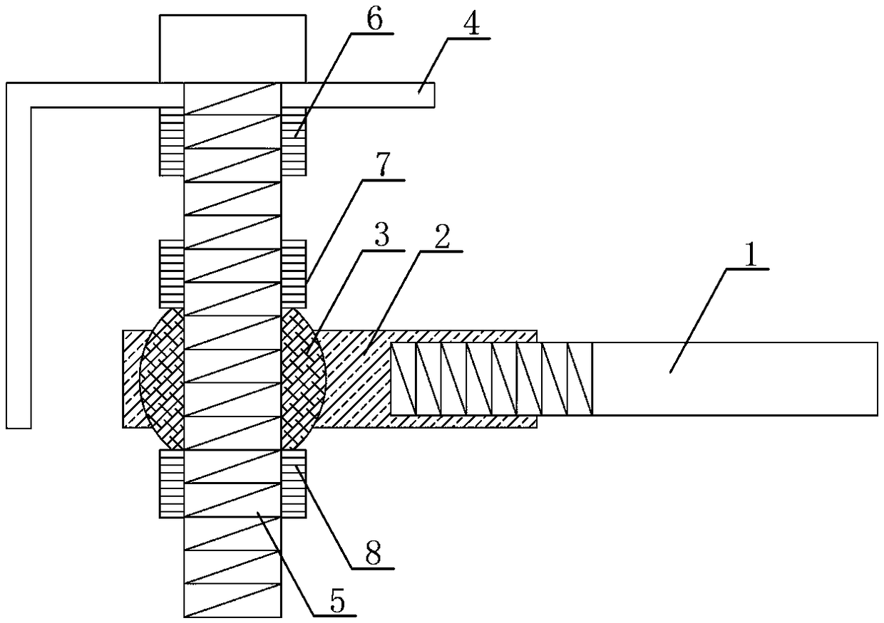 Multi-dimensional adjustment hitching component, hitching system and construction method of hitching system