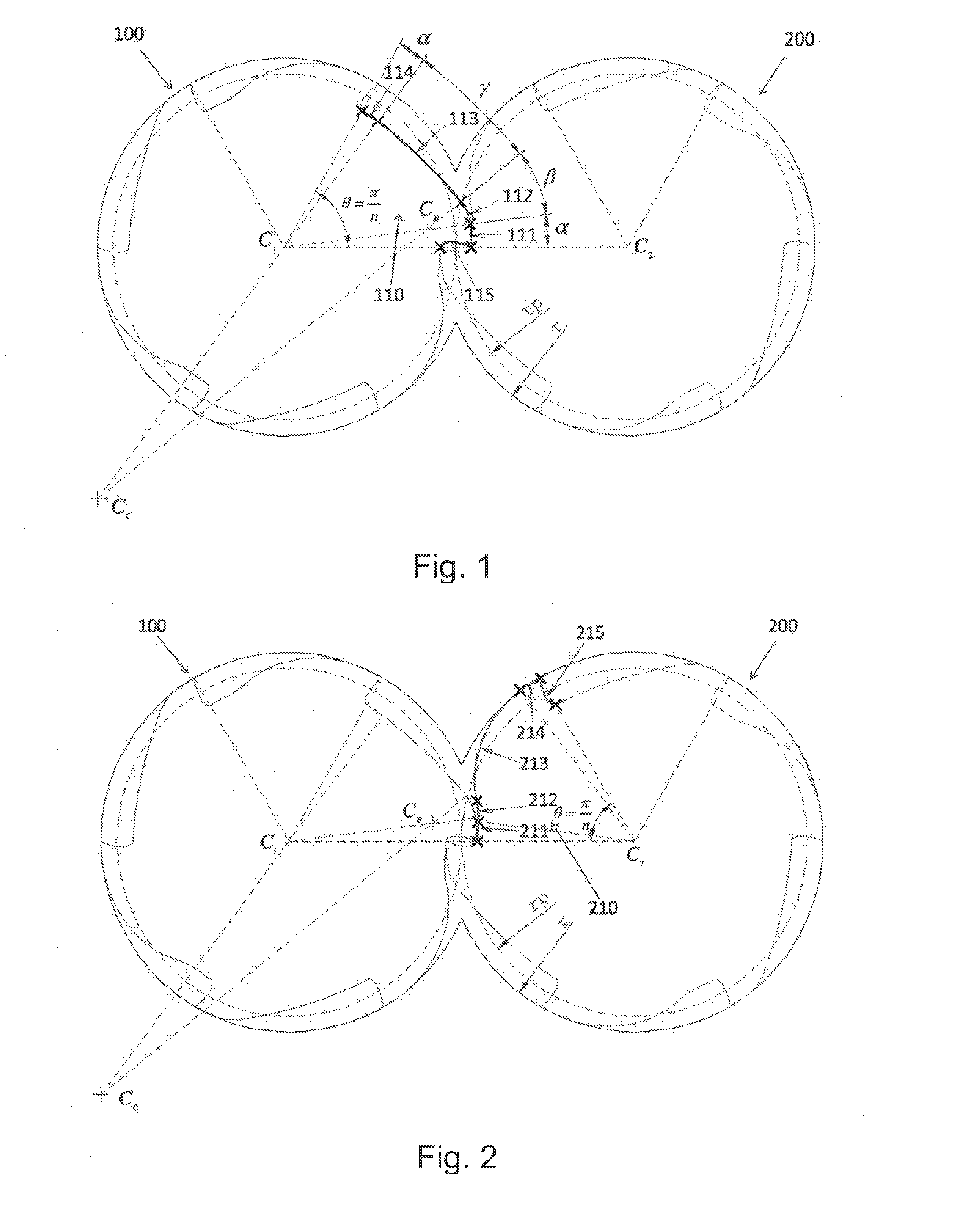 Device of a Pair of Claw-Type Rotors Having Same Profiles