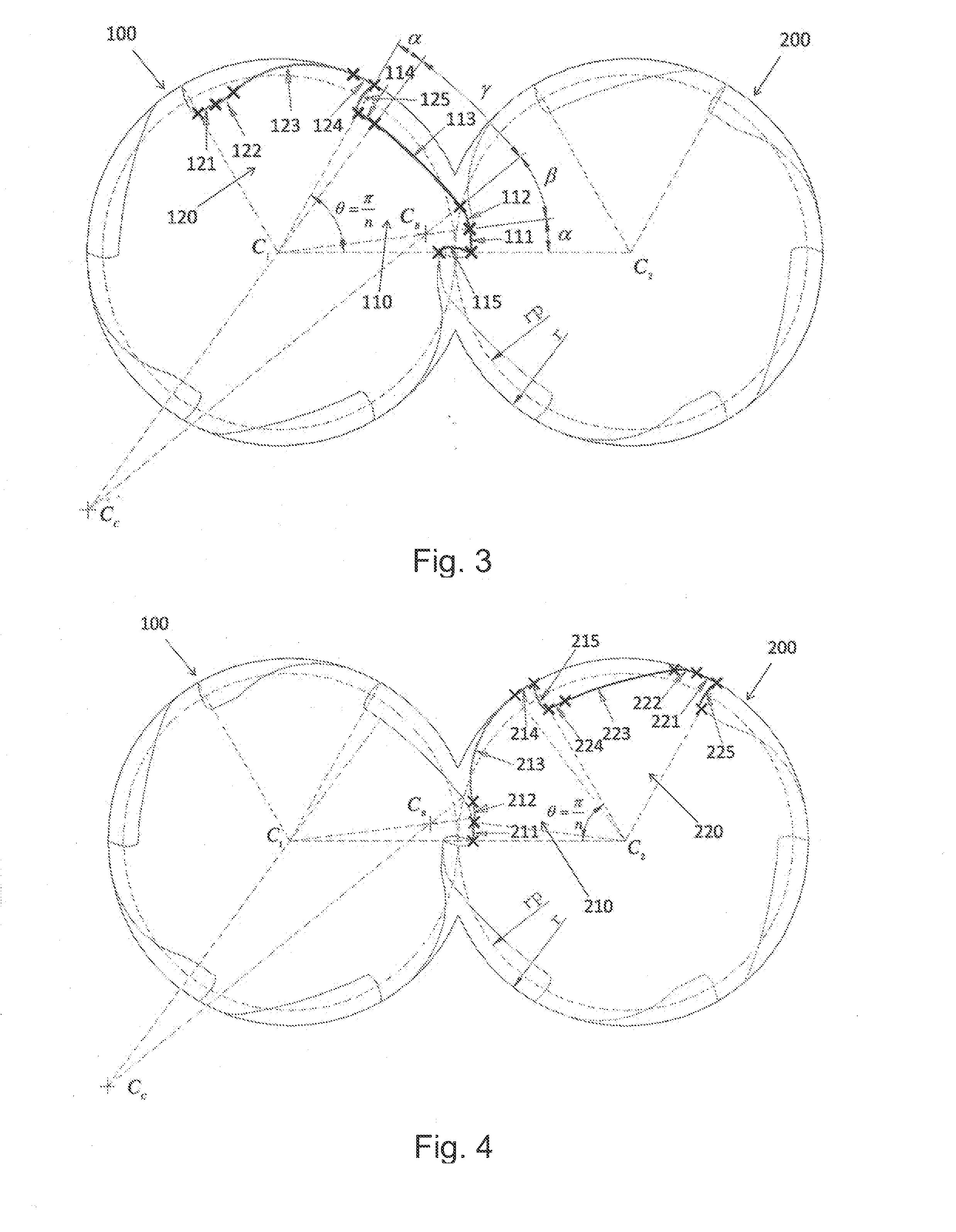 Device of a Pair of Claw-Type Rotors Having Same Profiles