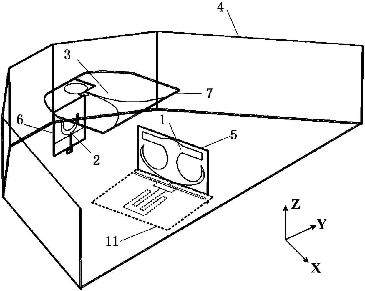 Low-profile miniaturized vehicle-mounted antenna based on filtering oscillators and capable of realizing high pilot frequency isolation